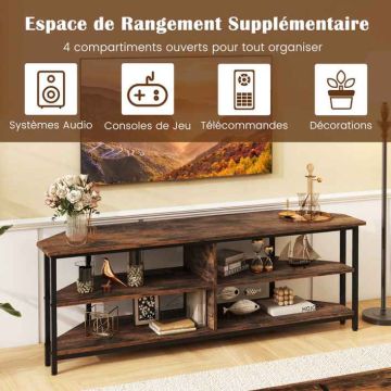 TV stand, corner, 4 open compartments, 140 × 39 × 48 cm