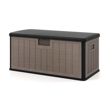 Terrace storage box, 380 l, Black/brown, 130 × 64 × 59 cm