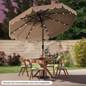 Terrace umbrella, 24 LED lights, Ø 307 × 253 cm