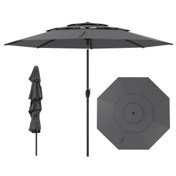 Patio umbrella, 8 ribs, 300 × 245 × 300 cm