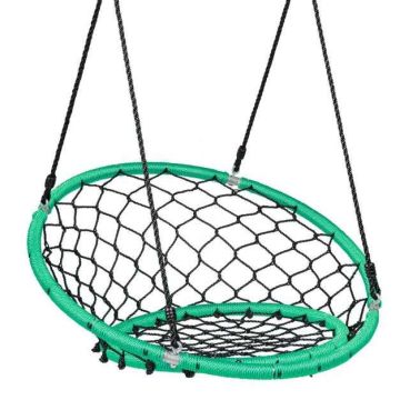 Tinklinė kėdė sūpynė, reguliuojamo aukščio, 100-160 cm, mėlyna/juoda/žalia