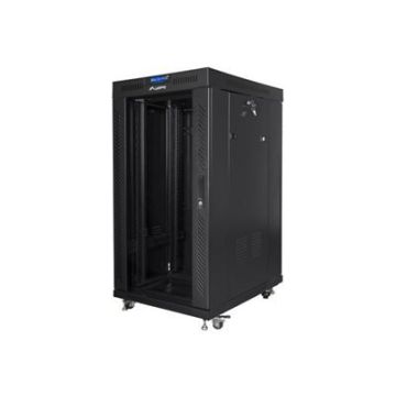 Võrgukapp Lanberg FF01-8822-12BL, 22U, klaasuksega, LCD, Must
