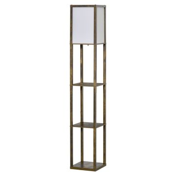 Põrandalamp Homcom 26x26x160cm, pruun/valge värv