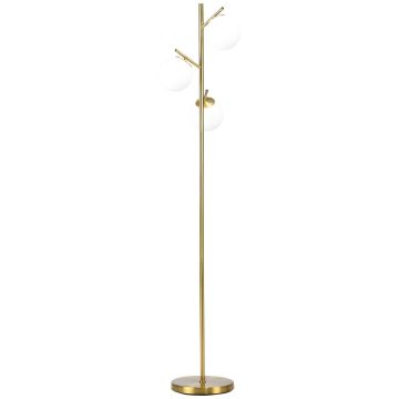 Laualamp Homcom 27x27x169cm, kuldse/valge värvusega