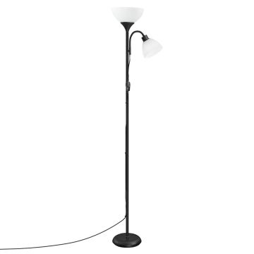 Põrandalamp VASAGLE, Reguleeritava lugemisvalgustusega, Must, 38,5 × 176 × 23,5 cm
