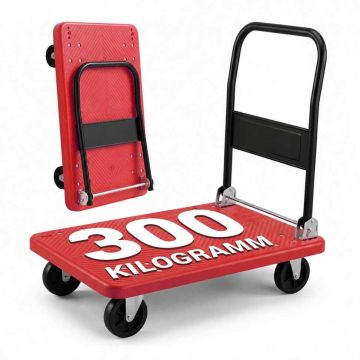 Транспортировочная тележка Relaxdays 10053452_47, XL-платформа, 300 кг, 86 × 91 × 61 см