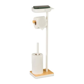 Tualettpaberihoidik „Relaxdays“, 1 + 3 rulli, 20,5 × 68 × 16 cm