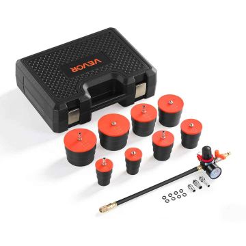 Turbokompressori lekketesteri komplekt VEVOR XC0150, 4 adapteripaari, 4 õhuliitmike paari, 40 × 14 × 30 cm