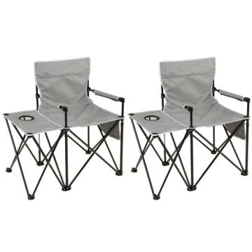 Tourist chair, 2 pcs, Gray, 83 × 91 × 55 cm