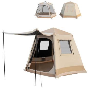 Tourist tent, 4-6 people, Sand, 330 × 270 × 200 cm