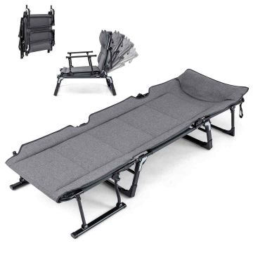 Tourist sofa-chair, 6-position, Grey/black, 180.3 × 38.1 × 67.3 cm