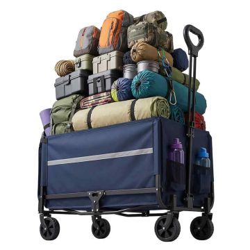 Turismikäru Relaxdays, kokkupandav, umbes 120 l, umbes 150 kg, 50 × 97 × 76 cm