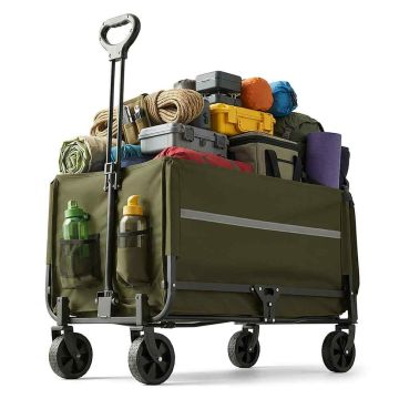 Turismikäru Relaxdays, kokkupandav, umbes 120 l, umbes 150 kg, 50 × 97 × 76 cm