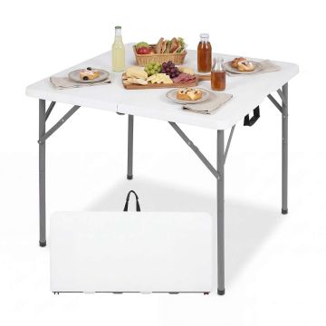 Tourist table, foldable, White, 86 × 75 × 85.5 cm