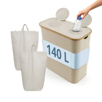 Контейнер для пустых бутылок Relaxdays 10052042_8205, 2 отделения, 57 × 68,5 × 37 см