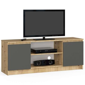 TV-alus RTV K140, 2 ust, pruun/hall, 140 × 55 × 40 cm