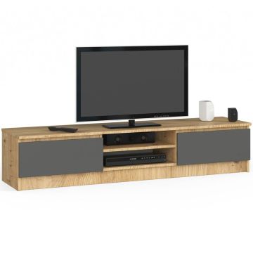 TV-alus RTV K160 CLP, 2 ust, pruun/hall, 160 × 33 × 40 cm