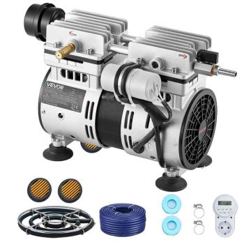 Аэратор для пруда VEVOR OLF400D-140FF-Q3B, 1 диффузор, шланг 30,5 м, 41 × 34,5 × 40 см