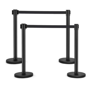 Piirdetulpade komplekt, 4 tk, Must, 90 × 32 × 32 cm