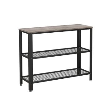 Konsoollaud riiulitega 35x101,5x80cm., must/helepruun