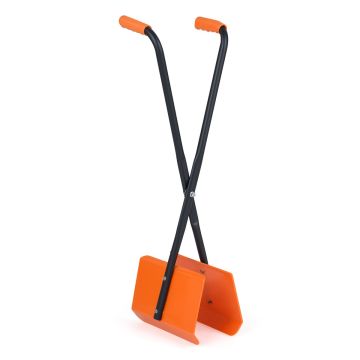 Universal leaf rake, 92 cm, with non-slip handle, metal frame, orange