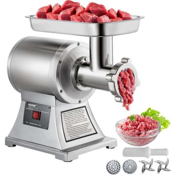 Профессиональная мясорубка из нержавеющей стали, мощность 8500 Вт, вес 204,1 кг, для набивки колбас.
