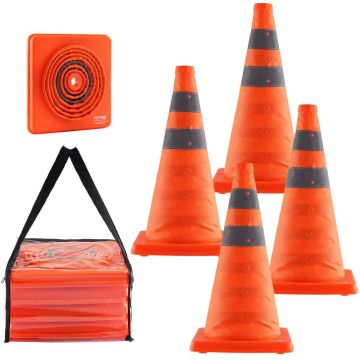 Kokkupandavad 45 cm läbimõõduga liikluskoonused, 4 tk, helkurkraega
