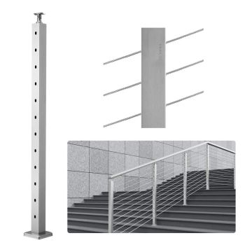 Teraskaablist piirdepost, 42"x2"x2", SUS304, 30° nurk
