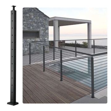 Kaablipiirdepost, L-kujuline, SUS304 teras, must, 42" x 2" x 1"
