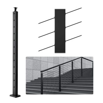 Kaabelpiirde teraspost, SUS304 roostevabast terasest, 42"x1"x2", 30° nurk, 12 auku