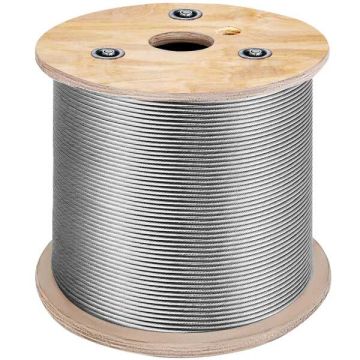 3/16 tolli 7x19 T304 roostevabast terasest lennukikaablirull 500 jalga
