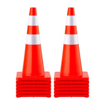 Ohutuskoonused, 73 cm, 12 tk, oranž PVC, helkurkraedega