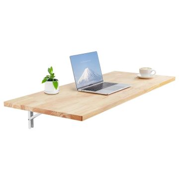 Складной настенный стол, 47 x 20 дюймов, железный кронштейн, массивная древесина.