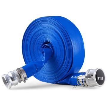 Tagasipesu PVC voolik 51 mm x 30,5 m, sinine, Camlock alumiiniumühendustega