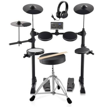 Электронная ударная установка, 15 барабанов, USB MIDI, 6,5-дюймовый бесшумный барабан и 10-дюймовые тарелки.
