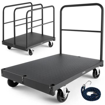 Kipsplaadi terasest käru, 816 kg, 91,4x61 cm, must