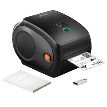 Термопринтер для этикеток 300 DPI 4x6, беспроводной Bluetooth, автоматическое распознавание.