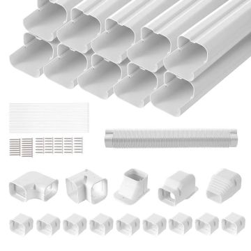 Dekoratiivne PVC torukork, 76,2 mm, valge, komplekt