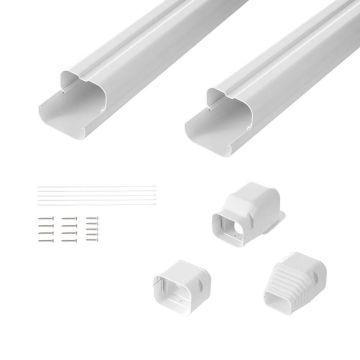 Mini poolitatud PVC-kate, 76,2 mm x 2270 mm, valge, dekoratiivne