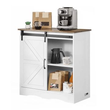 Rustikaalses stiilis kohvibaari kapp 3 riiuliga, 31,5x13,8x31,5 tolli