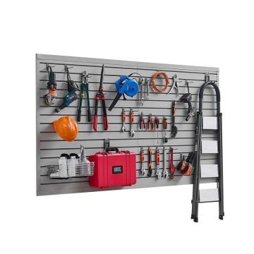 Декоративная решетка для стен гаража, 8x4 фута, серая ПВХ.