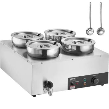 Elektriline supisoojendaja, 4 x 7,4 l roostevabast terasest potti, 1500 W, reguleeritav temperatuur