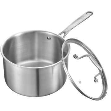 4 QT roostevabast terasest pott klaasist kaanega