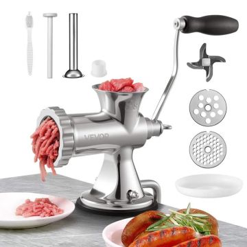 Ручная мясорубка из нержавеющей стали 304 с присоской и стальным зажимом.