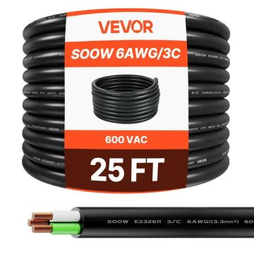 25 jala 6 AWG elektrikaabli pikendusjuhe, vasktraat