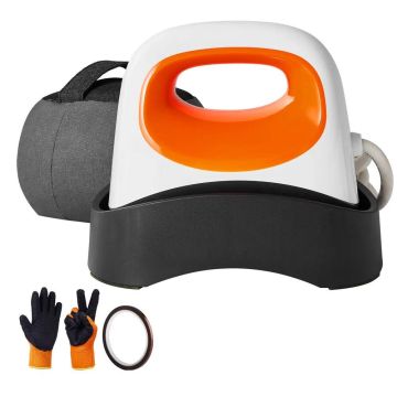 Mini mütsi kuumpress, 6,1 x 3,5 tolli plaat, valge