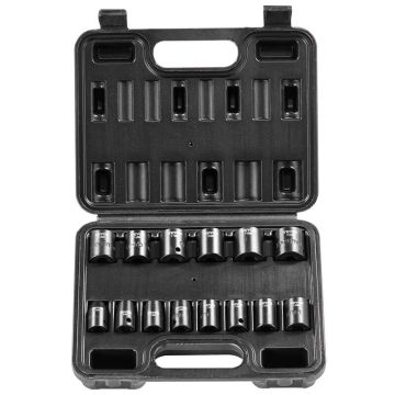 14-osaline 3/8" löökmeetriliste padrunvõtmete komplekt, 7-20 mm, kroommolübdeenteras, autoremondiks