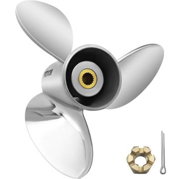 Paadi päramootoril olev 3-labaline terasest propeller, 14,5" x 21", parem, Volvo Penta SX ajam