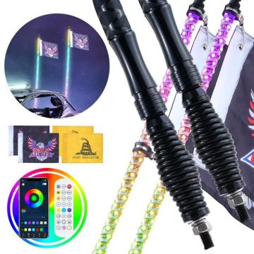 Светодиодные RGB-фары с пружинным креплением, 90 см, для UTV/ATV/RZR