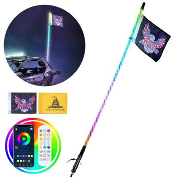 Водонепроницаемый RGB-маяк высотой 1,5 метра с радиочастотным пультом дистанционного управления, подходит для UTV и ATV.